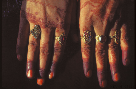 Henna-dye on woman's hand