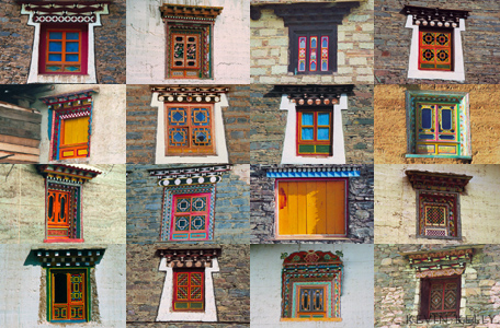Tibet farmstead windows